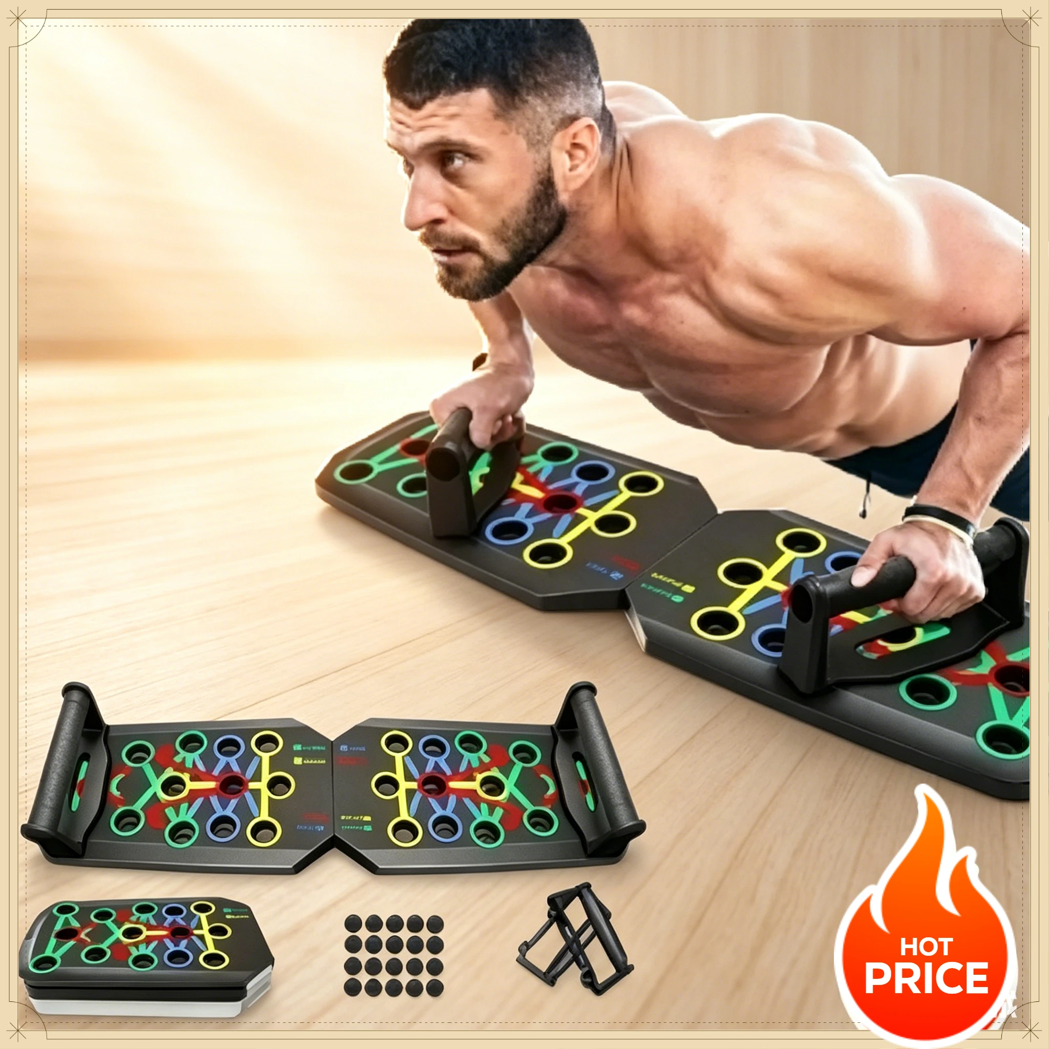 Push Up Board Foldable Multi Function - Faltbares Push-Up-Brett für den Haushalt, Multifunktionales