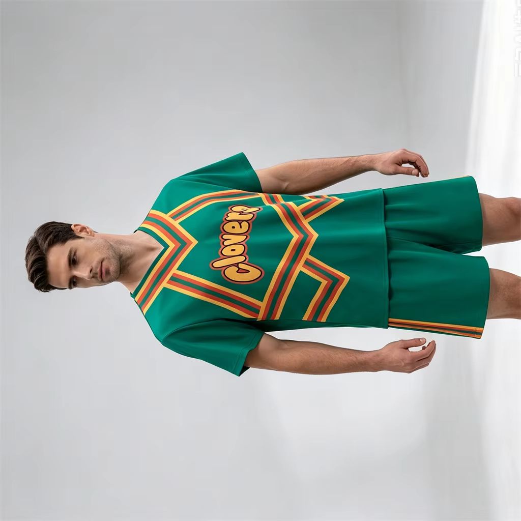 Team Sports - Halloween-Kostüm für Herren, grüne Kleeblätter, Cheerleader-Uniform,